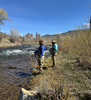 Fly fishing adventure in Provo, UT on a partly cloudy day