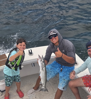 Nice great barracuda on deep sea light tackle in Islamorada!