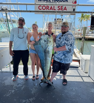 Huge Mahi Mahi hooked in Islamorada's deep waters!