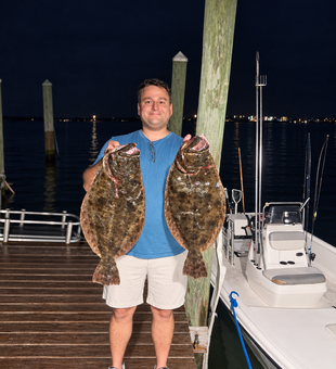 Double flounder success in Sneads Ferry NC waters!