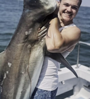 Reeling in a huge 37-incher off the coast of Calabash!
