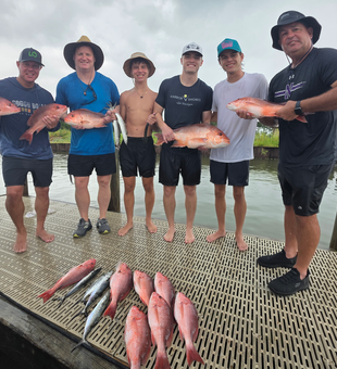 Red Snapper blasted today in Gulf Shores with various deep-sea techniques!