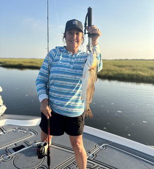 Nice redfish using light tackle in Hopedale!