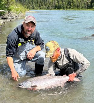 Had a great time fishing for kings on the Kasilof and got this beautiful hen released with a powerful kick off back upriver! Beautiful way to start the 4rth of July weekend! 