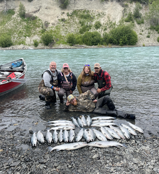 Jigging under partly cloudy skies in Cohoe - the best way to fish!
