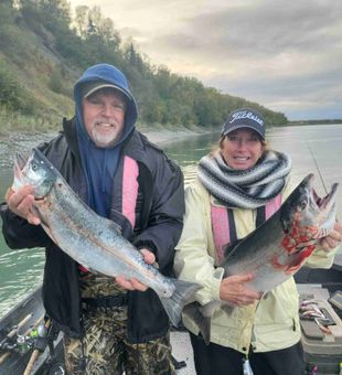 Bucket list moment: landing a beautiful Sockeye Salmon on the iconic Kenai River.