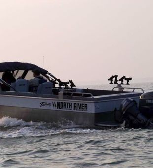 Smooth morning ride aboard the North River boat — ready for another productive Lake Erie fishing trip!