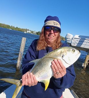 Feisty jack crevalle on a breezy day.