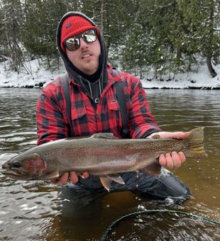 Captain and his Rainbow Trout -Brule, WI.