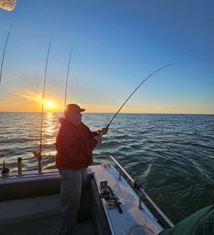 Bent rod action on beautiful Lake Erie waters!