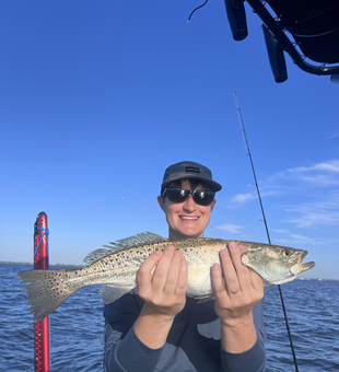 Big Spotted Weakfish reeled in during a partly cloudy day in Riverview!
