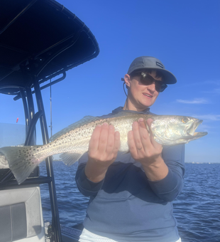 Spotted Weakfish battles stormy skies at Williams Park!