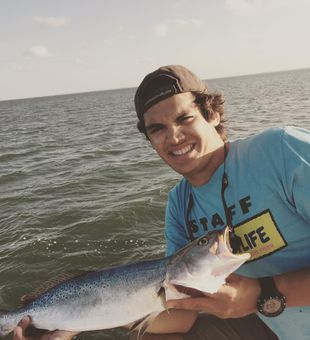 Solid speckled trout action on the water.