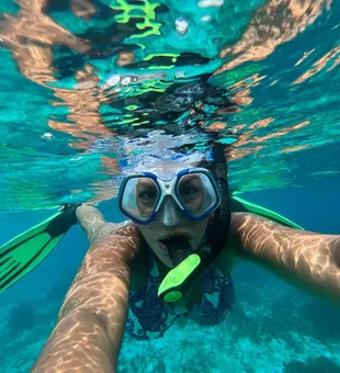 Group snorkel near the reef