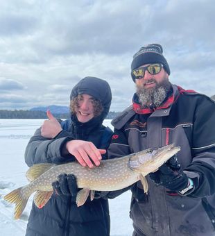 Northern Pike in Saranac Lake, NY on winter.