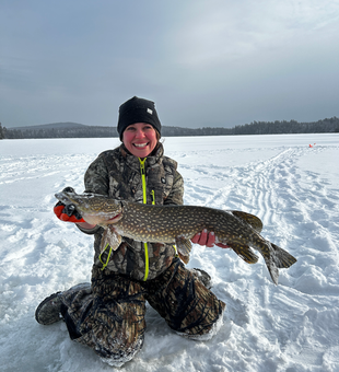 Beautiful Adirondack Northern Pike caught through the ice!
