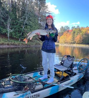 Impressive Northern Pike catch from the kayak.