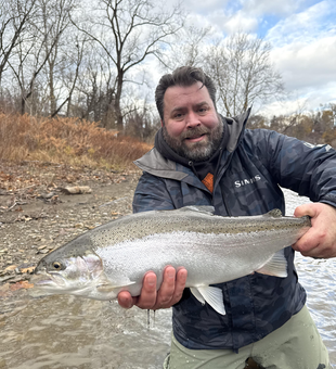 Nice rainbow trout on the fly in Erie's waters!