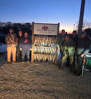 Walleye fishing Lake Erie Western Basin. Jigging limit