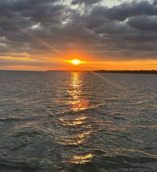 Golden hour magic on Erie waters
