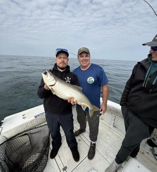 Beautiful Erie PA lake trout makes for perfect fishing success!