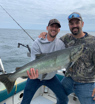Huge Chinook Salmon caught trolling in Mexico NY!