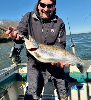 Solid steelhead catch on freshwater charter fishing trip