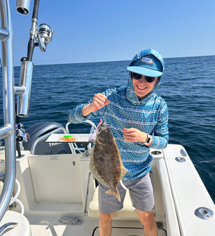 Nice summer flounder using deep sea techniques off Sea Isle City.