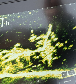 Sonar marks fish at 15.7 feet in Cleveland!