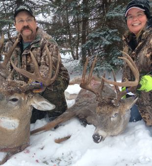 Heavy-horned bucks, proud hunters.