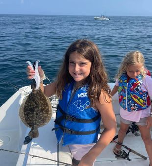 Kid reeled her first Flounder - Avalon, NJ
