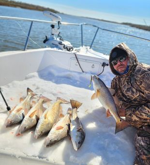 Golden tails and big smiles with this redfish!