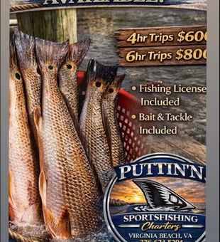 Norfolk redfish action with Puttin'N Sportfishing Charters!