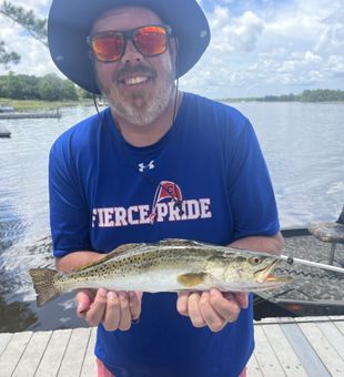 Spotted sea trout catch on calm inshore waters