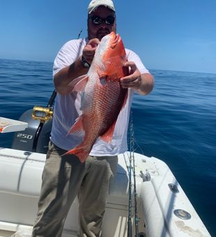 Vibrant Vermilion Snapper – Morehead City offshore fishing charter catch 🎣