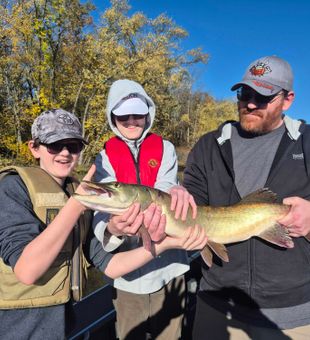 Had a great day on the water with the Meyers family.  The bite wasn't fast and furious but we managed to put some fish in the boat. We marked alot of fish but they weren't in the chasing mood. Had to work the jig and minnow real slow. Lots of great memories made and the joy and smile on my clients face says it all.