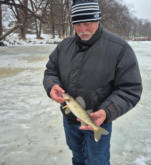 Beautiful Wisconsin Rapids walleye caught through the ice!