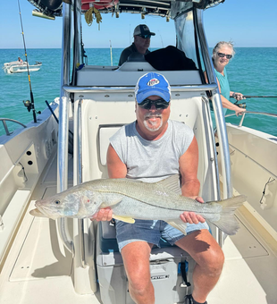 Chasing the big one on the open waters.
