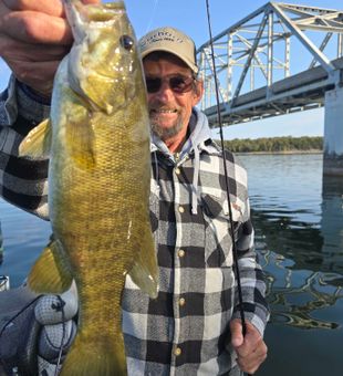 Nice smallmouth caught by Tom first time fishing a jig