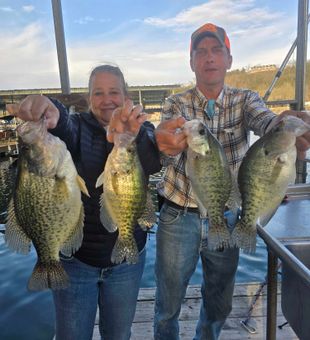 Laura and Jacob with some nice Crappie on guided trip with Anglers Adventures Guide Service 