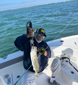 Beautiful Cape Coral speckled trout makes the trip!