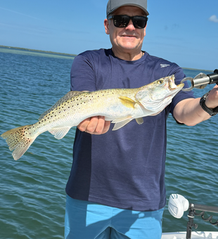 Beautiful Cape Coral speckled trout on the boat!