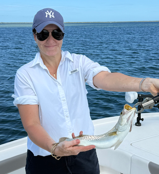 Beautiful Cape Coral speckled trout makes the day!