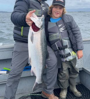 Beautiful Oregon coho salmon makes for perfect fishing success!
