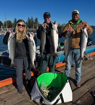 Oregon coho salmon and rainbow trout fishing success!