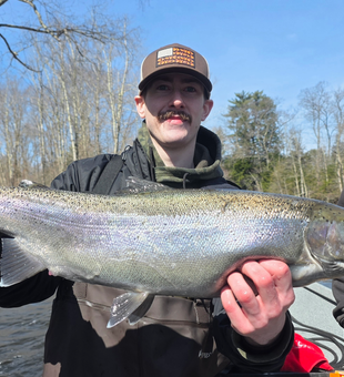Beautiful Salmon River rainbow trout makes the day!