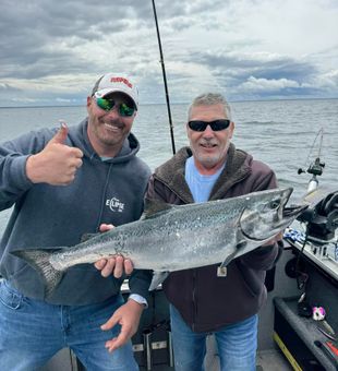Lake Ontario’s calm waters hiding big fish.