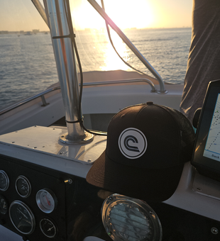 Clear skies set the stage for an epic deep sea trolling expedition!