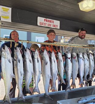 Proud family salmon haul.