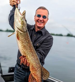Stunning Pike reeled in!  - Cape Vincent, NY.